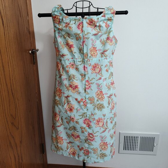 Faded Glory light teal floral sleeveless babydoll dress, EUC, size L (12-14) - Picture 2 of 4